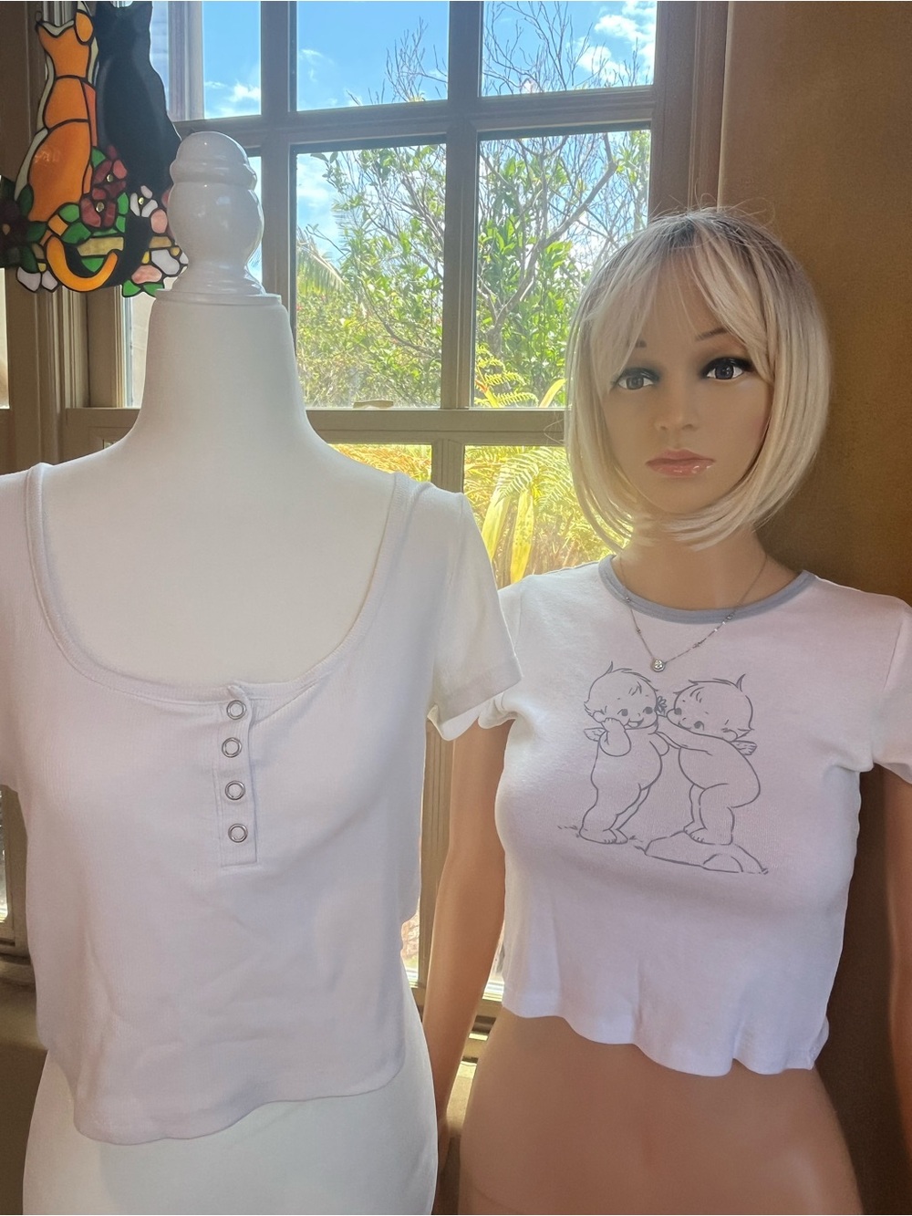 Crop top bundle 
Madewell Henley Crop Top & Baby Crop Tee